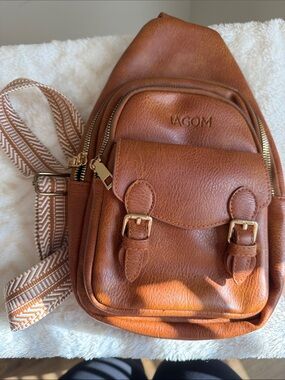 Tan Leather Sling Bag